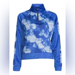 Blue Tie-Dye Quarter-Zip Pullover